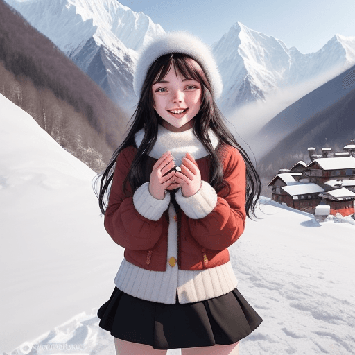 AI generated: beautiful cute young attractive girl russian, teenage girl, short skirt in village girl,18 year old,...