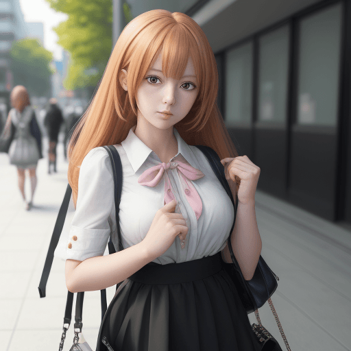 AI generated: highres, perfect portrait of a anime girl with open handbag