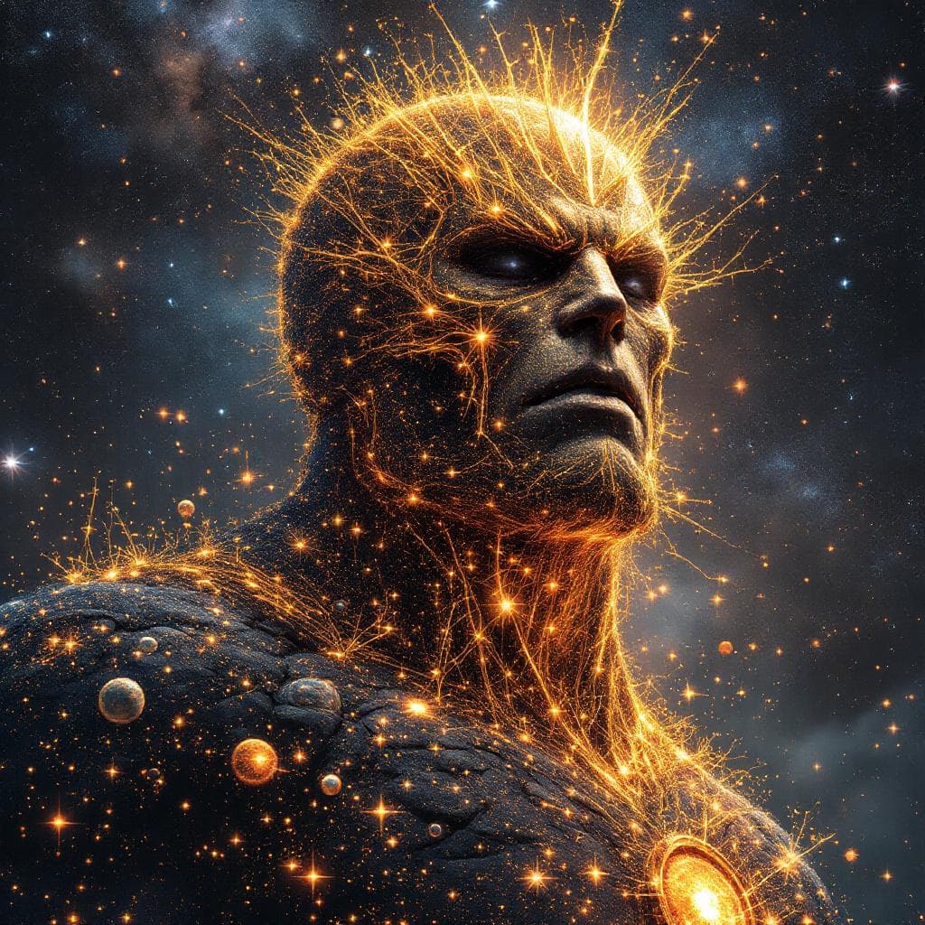 AI generated: photographic, ultrarealistic, ubsurdres, galactus from marvel comics made of the different  suns and...