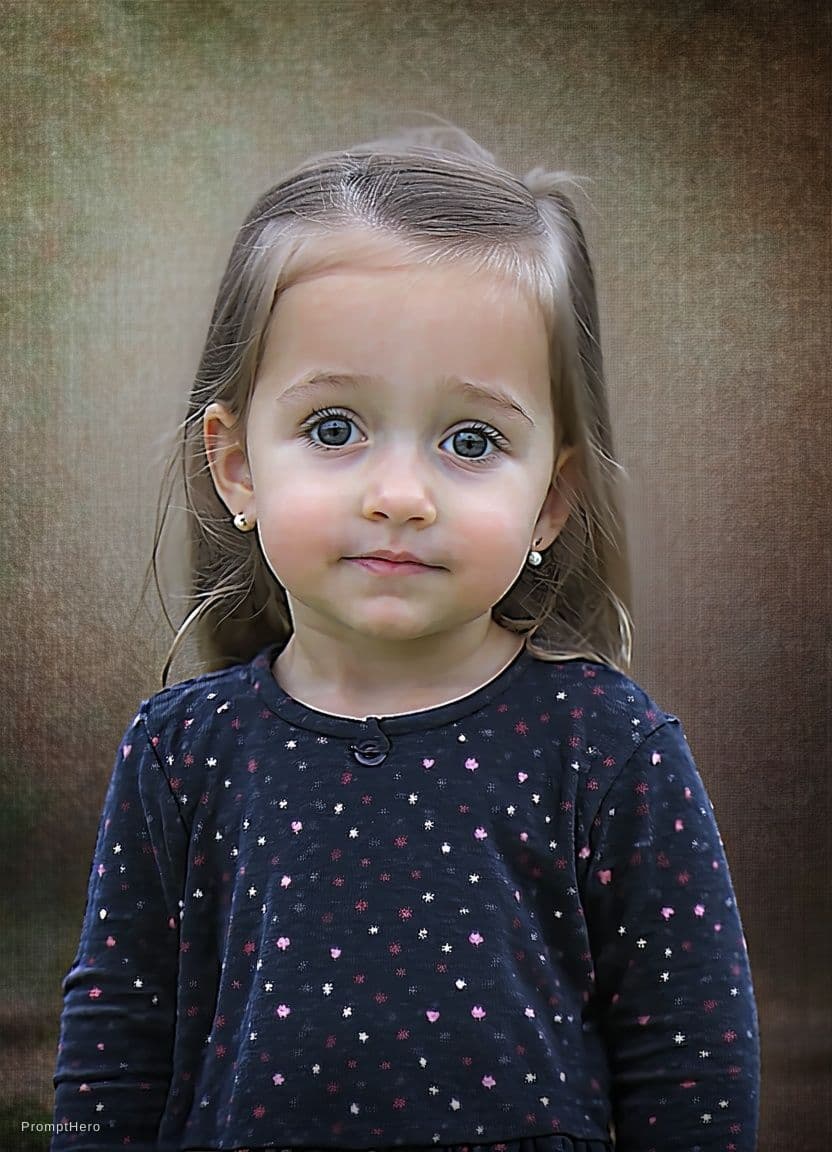 AI generated: Create a super cute, hyper-realistic 3D render of a toddler girl who is a younger version of the per...