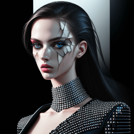 AI generated: broken pixels portrait, vogue aesthetic, cinematic, hyper-realistic, ultra detailed, 8k, UHD, gucci ...