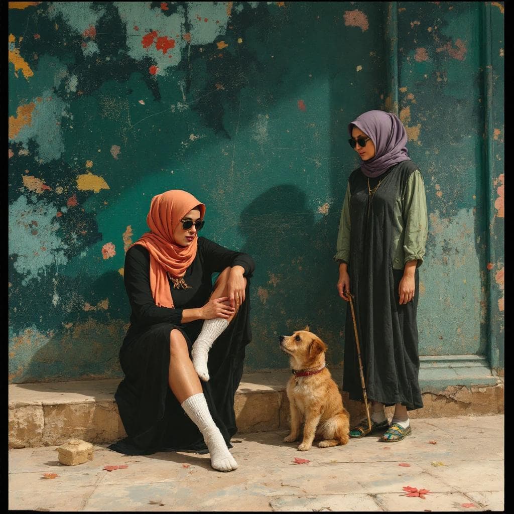 AI generated: Hijab women from Egypt chubby and wearing socks