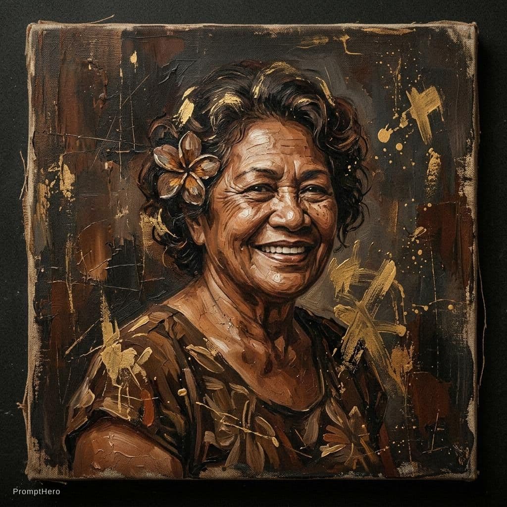 AI generated: Brown and gold oil-painting with rough brush strokes on old vintage canvas, vintage, old, dusty, scr...