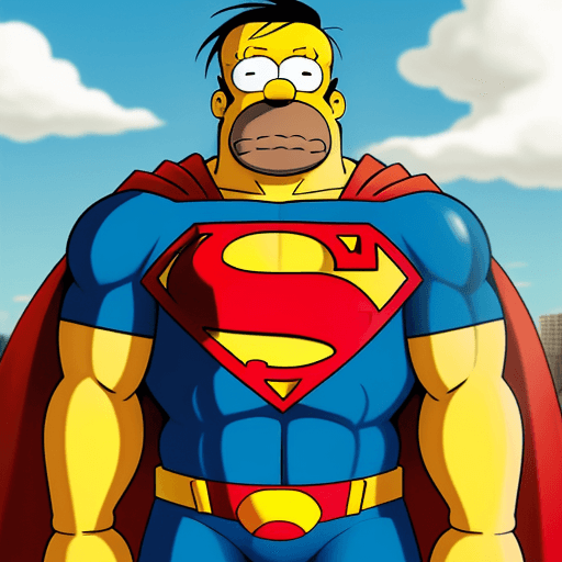 AI generated: homero simpson superman
