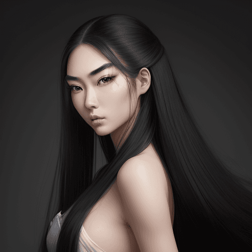 AI generated: A realistic photo of a stunning 21 year old chinese girl with a commanding presence. She has long, f...