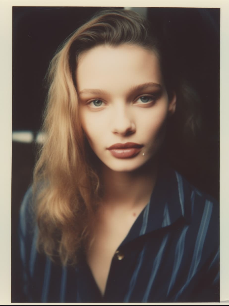 AI generated: female fashion model android 1 9 9 9 candid polaroid photo --q 2 --v 5 --ar 3:4