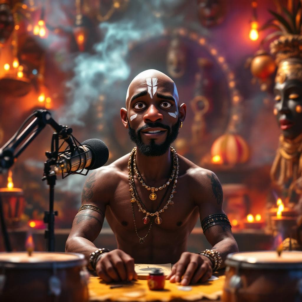 AI generated: a 80yr old  Pixar-style 3D character inspired by a legendary Afrobeat musician, bald head , clean sh...