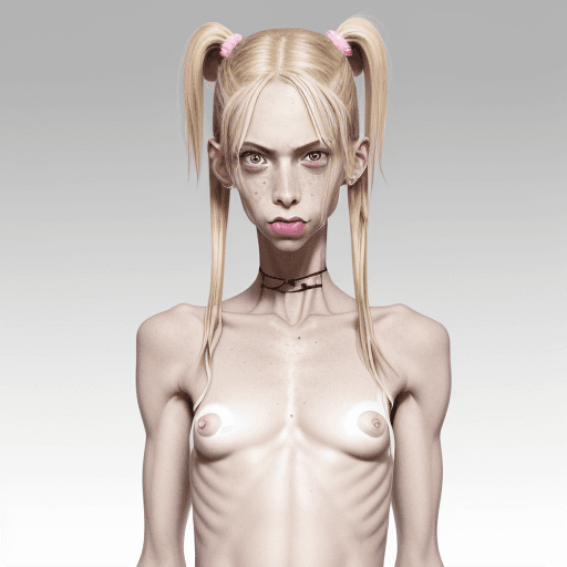 AI generated: Anorexic skinny body, anorexic skinny ass, anorexic skinny legs, b cup tits, small tits, pointy tits...
