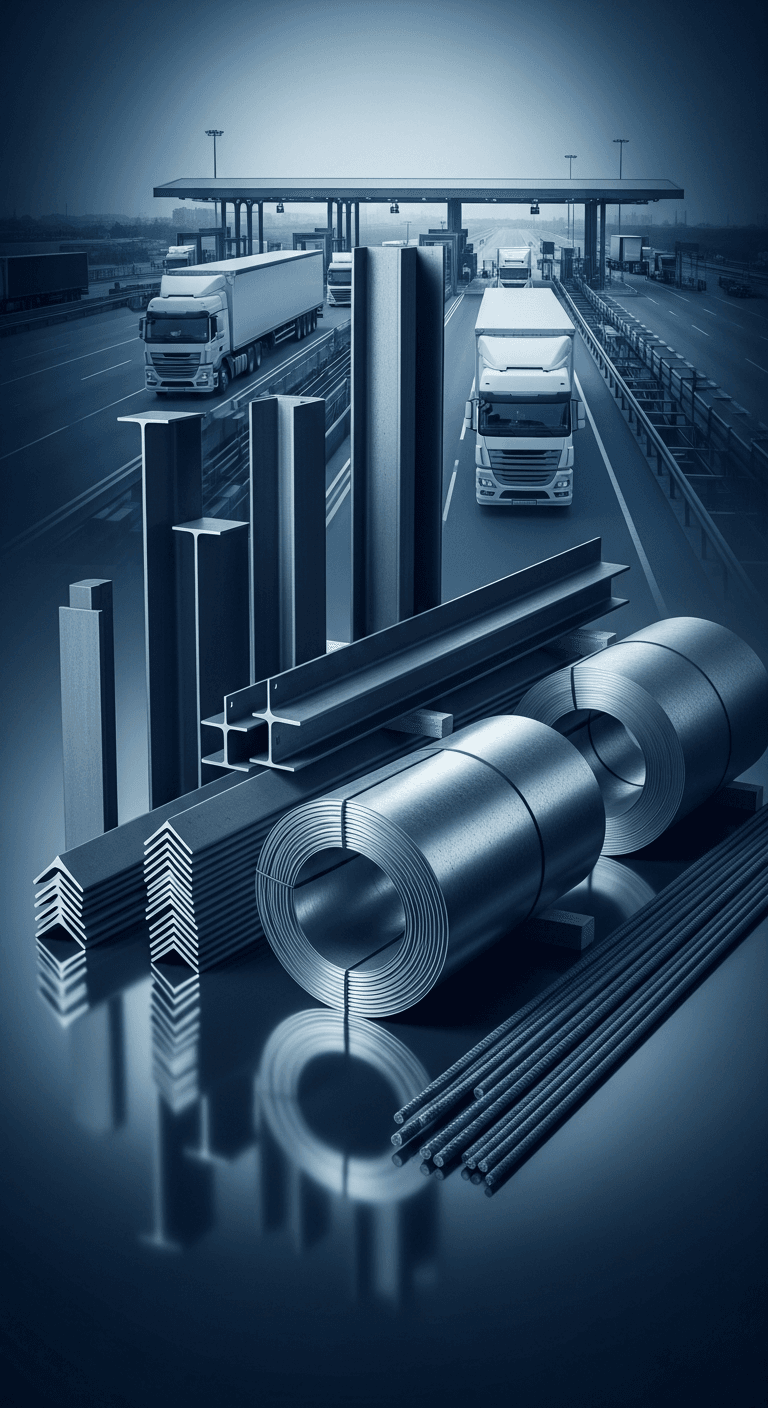 AI generated: An ultra-premium advertising poster design for a luxury international steel export trading company, ...