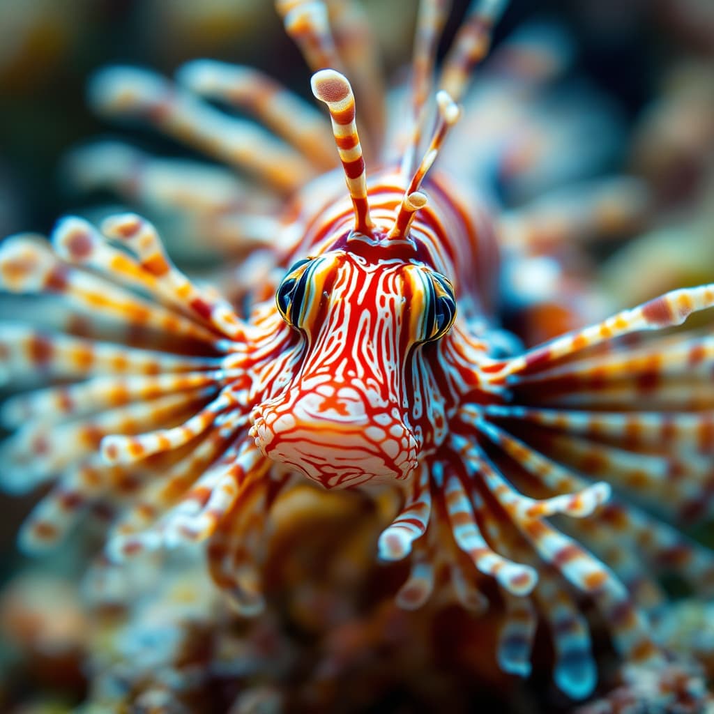 AI generated: Lion fish, macrophotography, professional photo, detailed, (high quality:1.1)