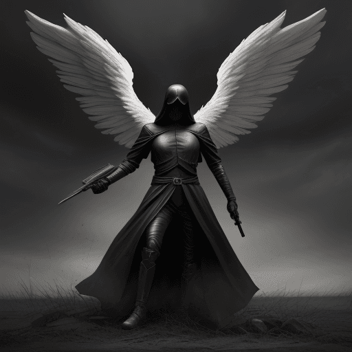 AI generated: The angel of death on the battlefield