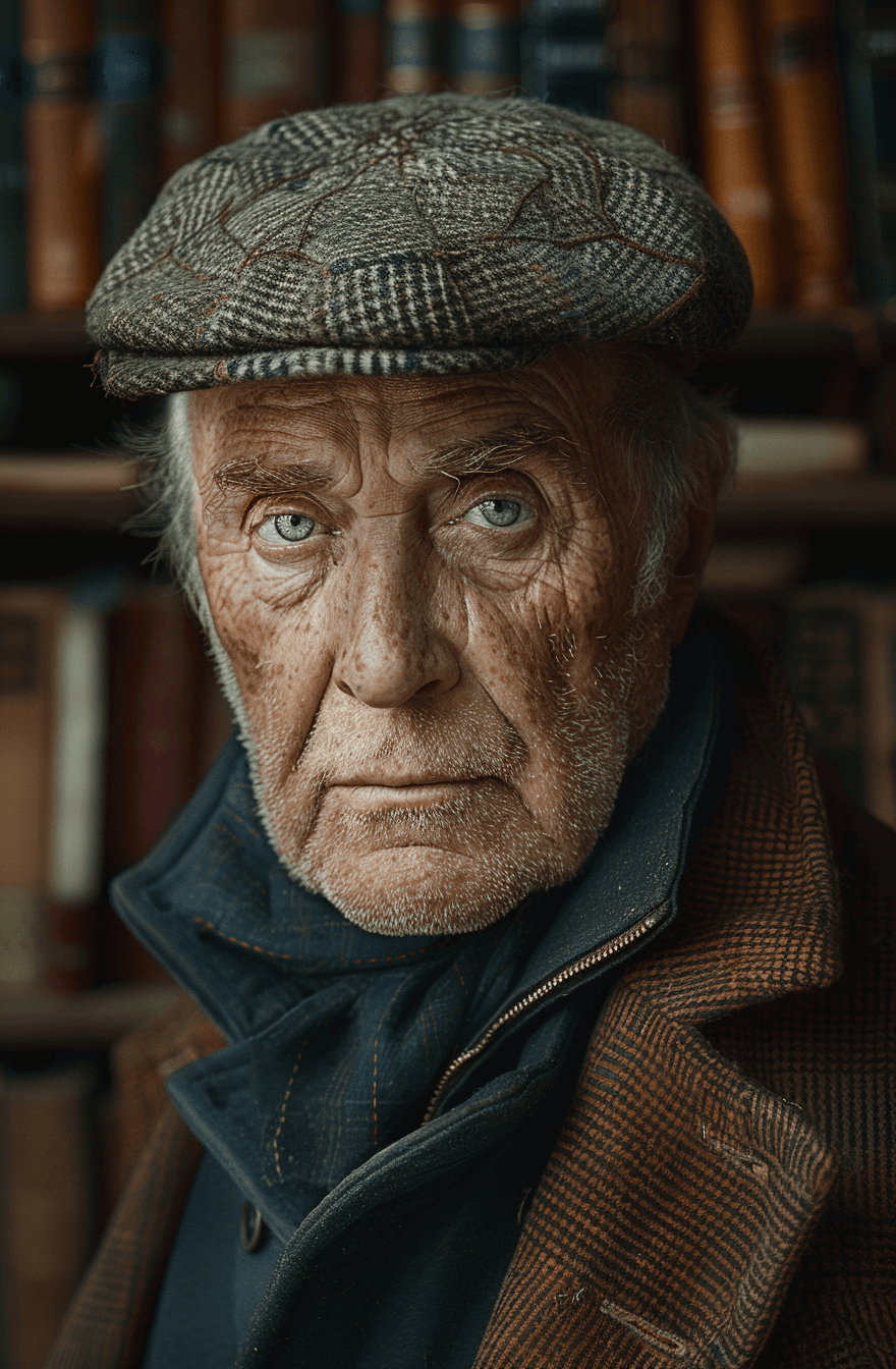 AI generated: A solemn old man with a weathered face, in the style of classic renaissance portraits, high-definiti...