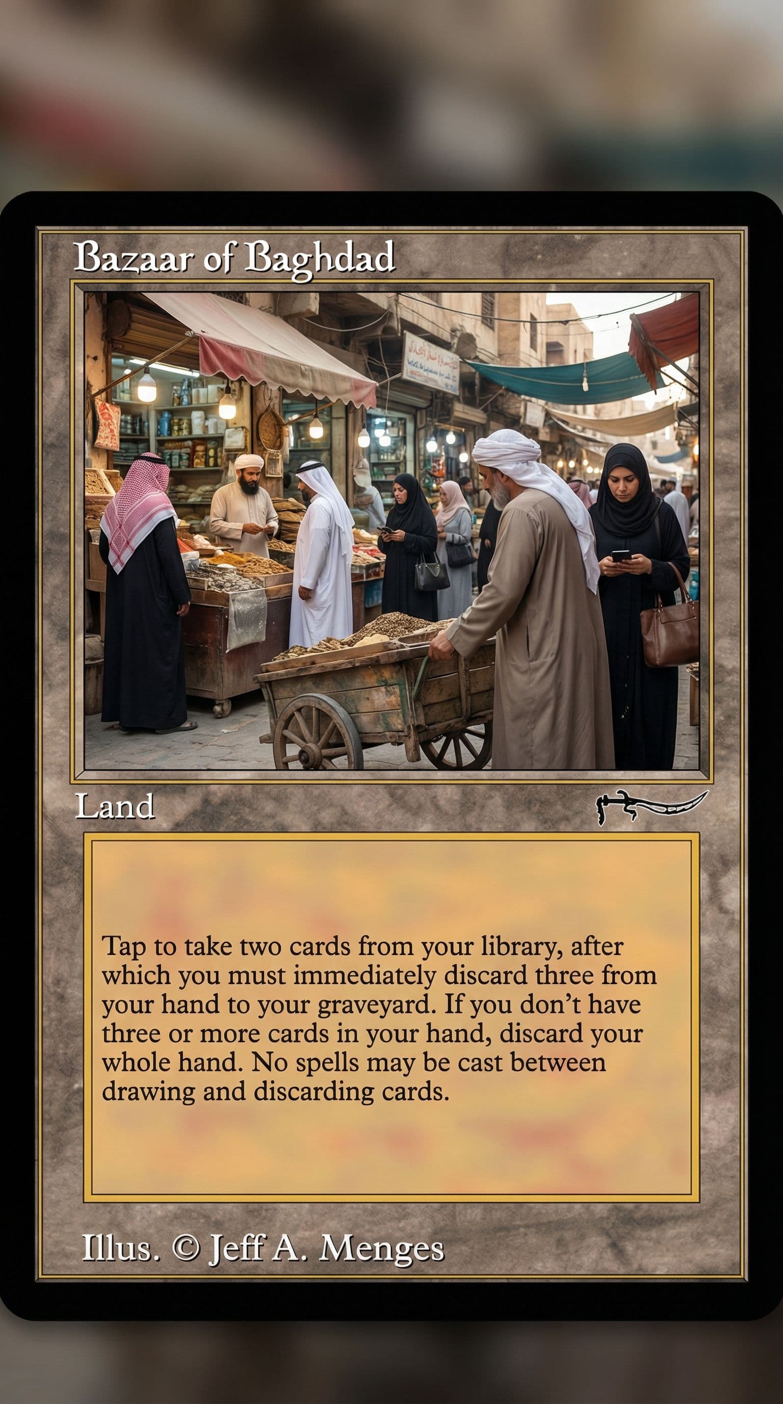 AI generated: change the drawing on the card to a realistic photograph taken in 2025