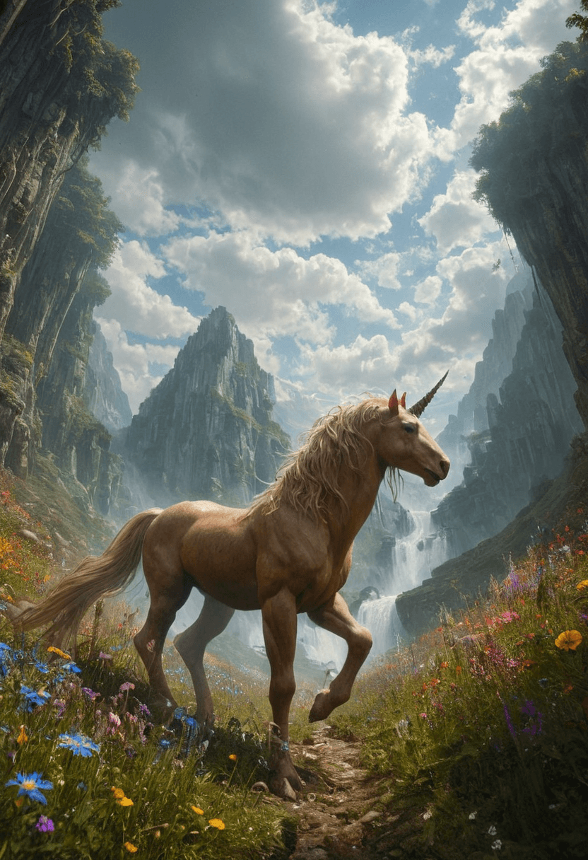 AI generated: realistic, highres, <lora:Fantasy_Monsters_XL:1>,A centaur walking through a dense, magical forest a...