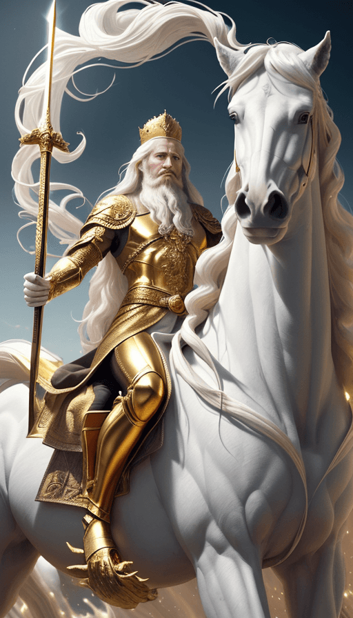 AI generated: God as a personal being who possesses supreme limbs, perfect joints, perfect face, shining golden cr...