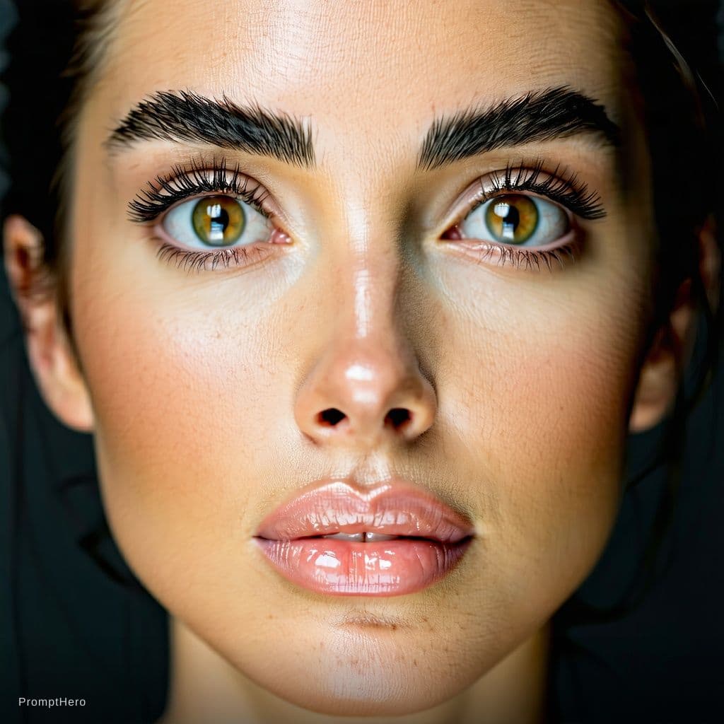 AI generated: {
  "subject": {
    "type": "adult woman",
    "age": "mid-20s",
    "face": {
      "shape": "soft...