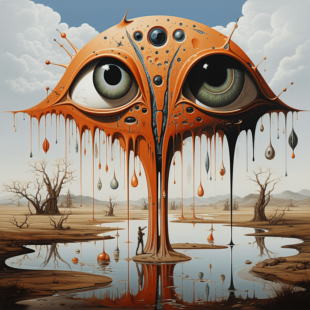 AI generated: surrealist painting by Pablo Picasso, striking and bizarre images, dripping, melting --q 2 --s 750 -...