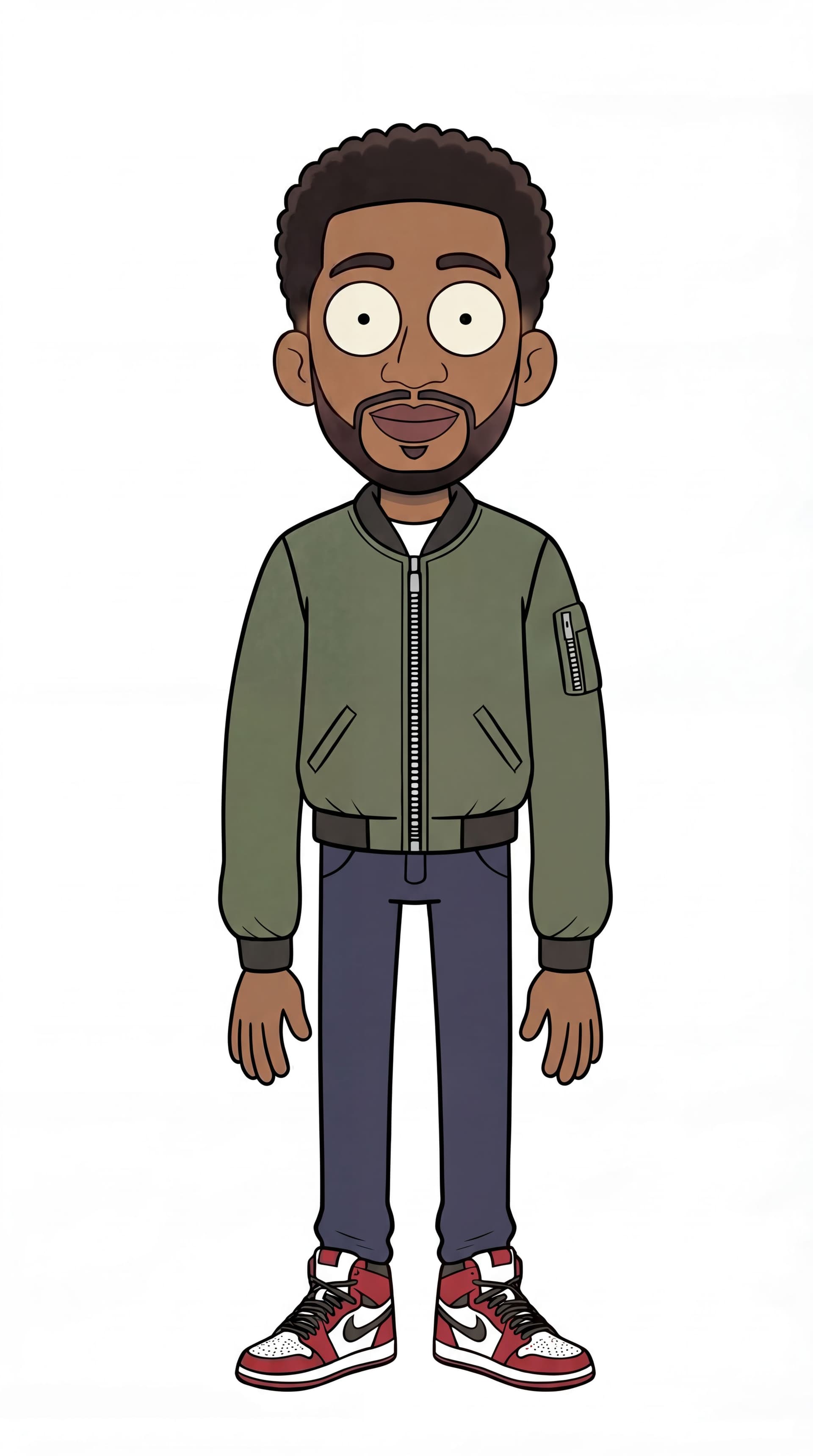 AI generated: make him be more  lanky, tall male character with an elongated torso and long arms, 