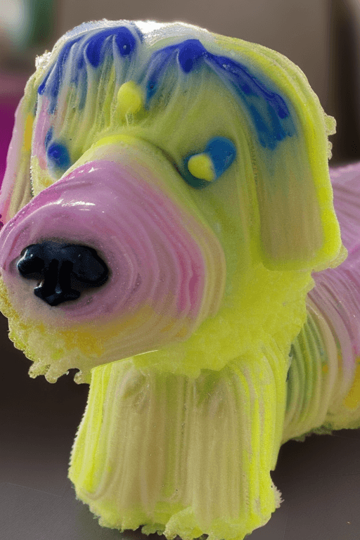 AI generated: dog made out of Dishwashing Soap