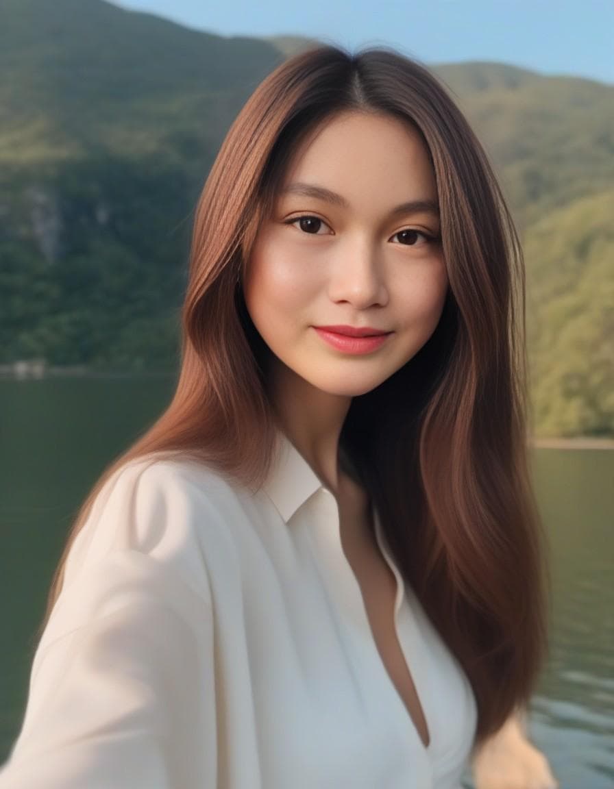 AI generated: Russian model poses for a selfie, in the style of social media influencers, webcam photography, 