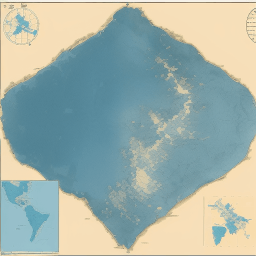 AI generated: mapa sobre fondo azul
