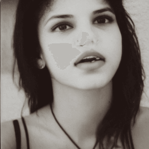 AI generated: Photograph of an 18-year-old light-skinned Brazilian girl  with short dark brown hair and dark brown...