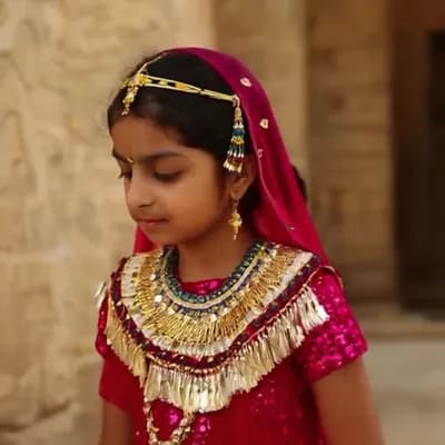 AI generated video: ancient Egypt, a young girl in the temple