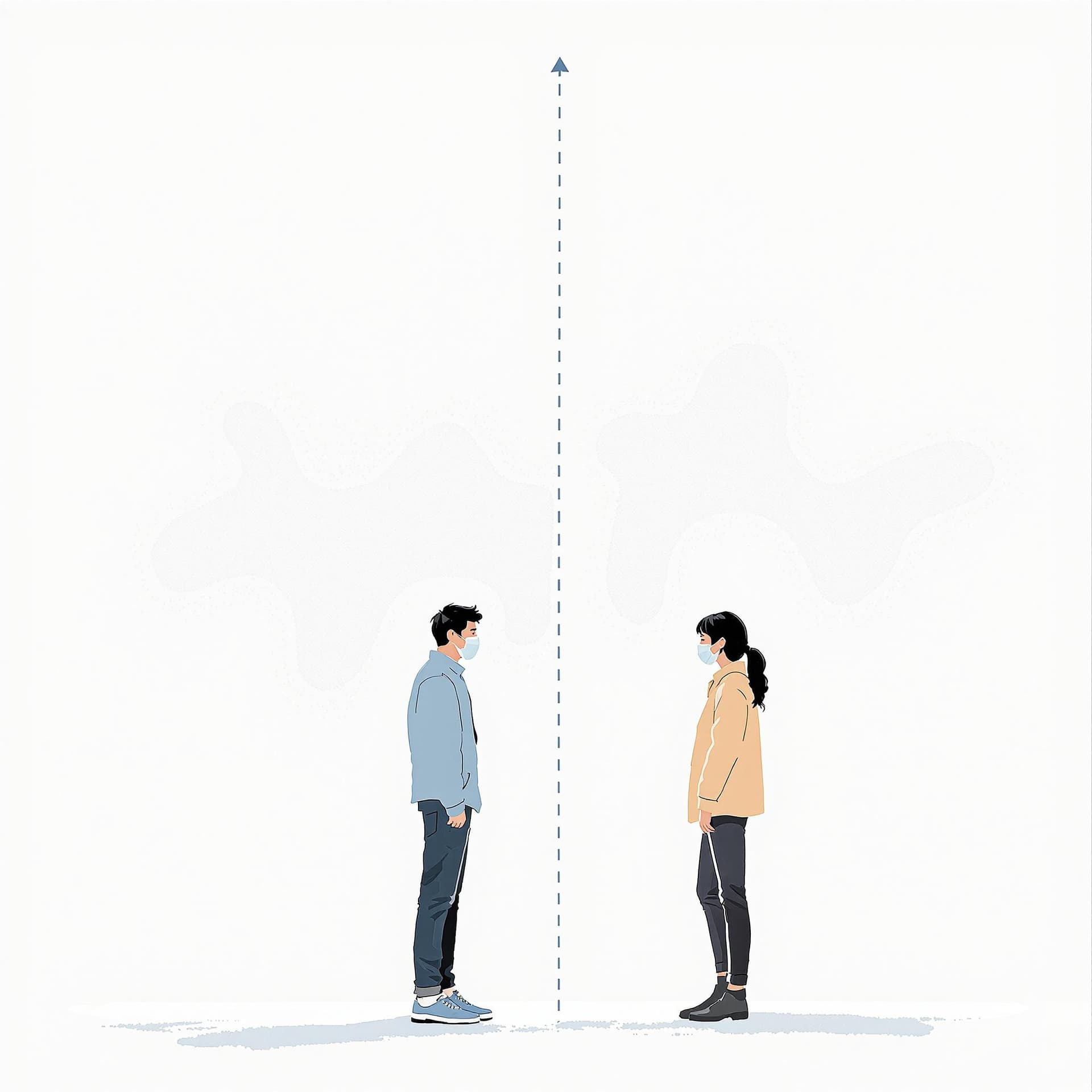 AI generated: A gentle illustration of two people with a clear, respectful boundary marked between them
 dslr, ult...