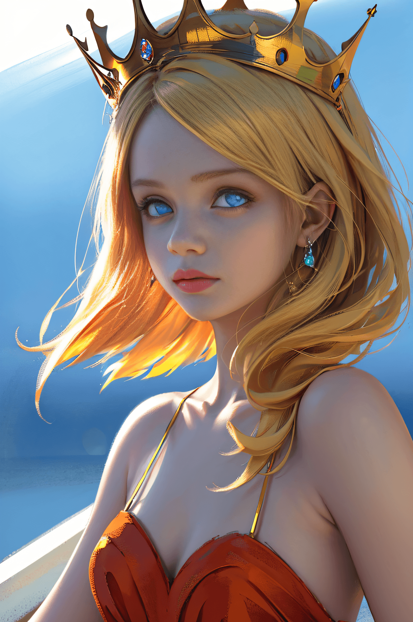 AI generated: ((best quality)), ((masterpiece)), (detailed), realistic, 1girl, beautiful face, blue eyes, glowing ...
