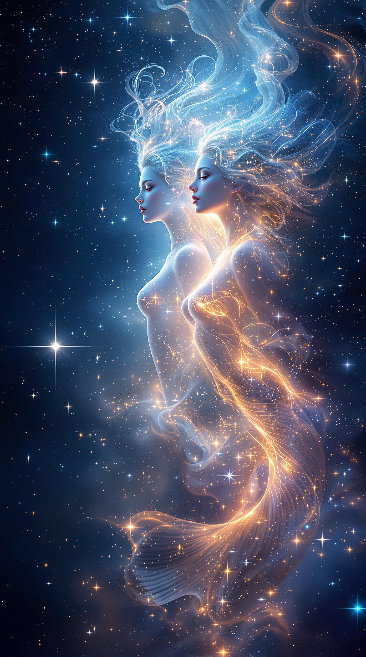 AI generated:   This digital is a hyperrealistic image into a 3d  fractal artwork features a celestial zodiac them...