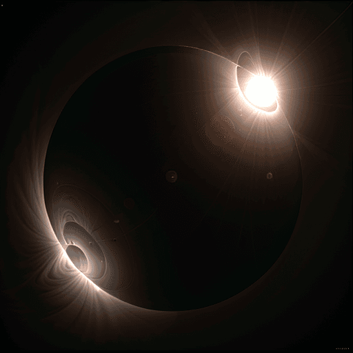 AI generated: Photo of a Total Solar Eclipse. hyper realism, high detail, octane render, blender render, 8K
