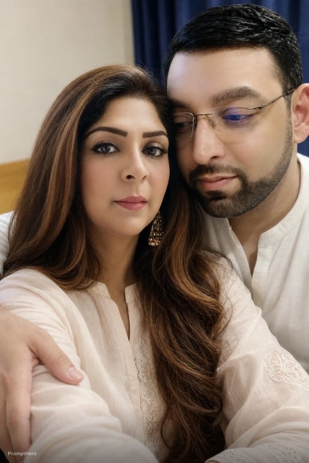 AI generated: Desi woman and foreign guy romantic 