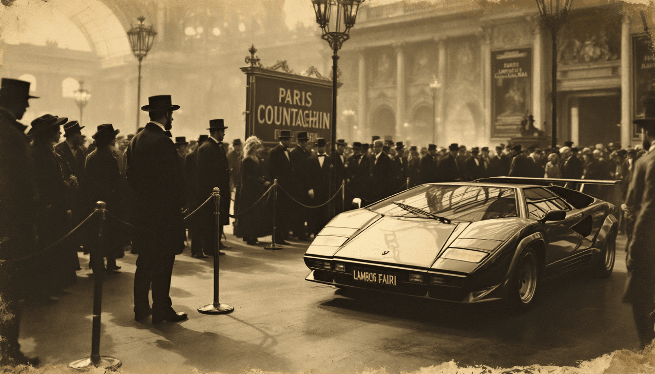 AI generated: A sepia toned 1800s quality image of the Paris world's fair with people dressed in 1860s  style clot...