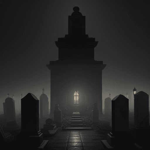 AI generated: Fotografia ultrarealista de un nigromante del dnd en un cementerio con esqueletos saliendo de sus tu...