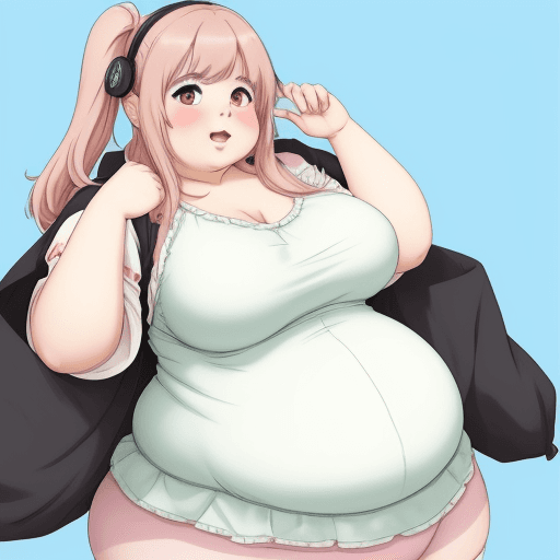 AI generated: a obese anime girl.