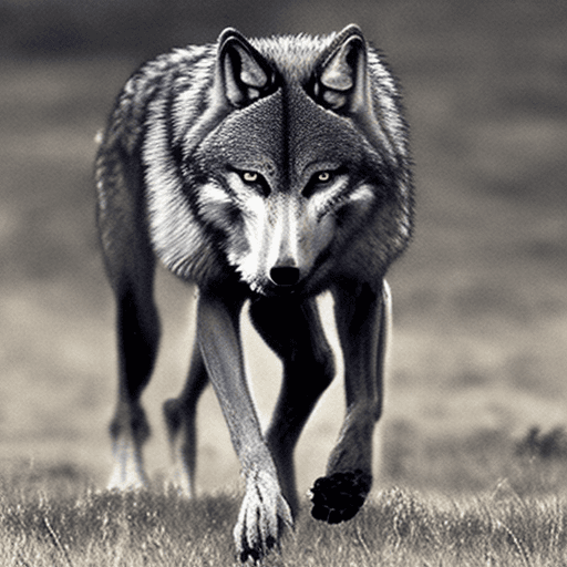 AI generated: 4-eyed bipedal wolf