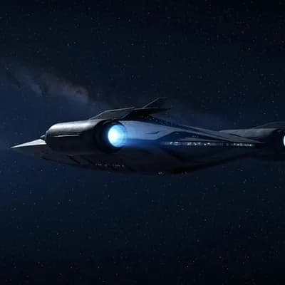 AI generated video: Create a cinematic sequence where the massive starship (Versel) is suspended in space, maintaining f...