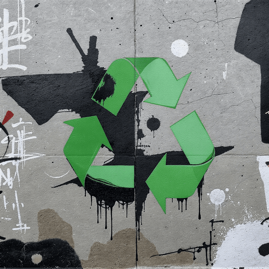 AI generated: an ecologist slogan. street art style
