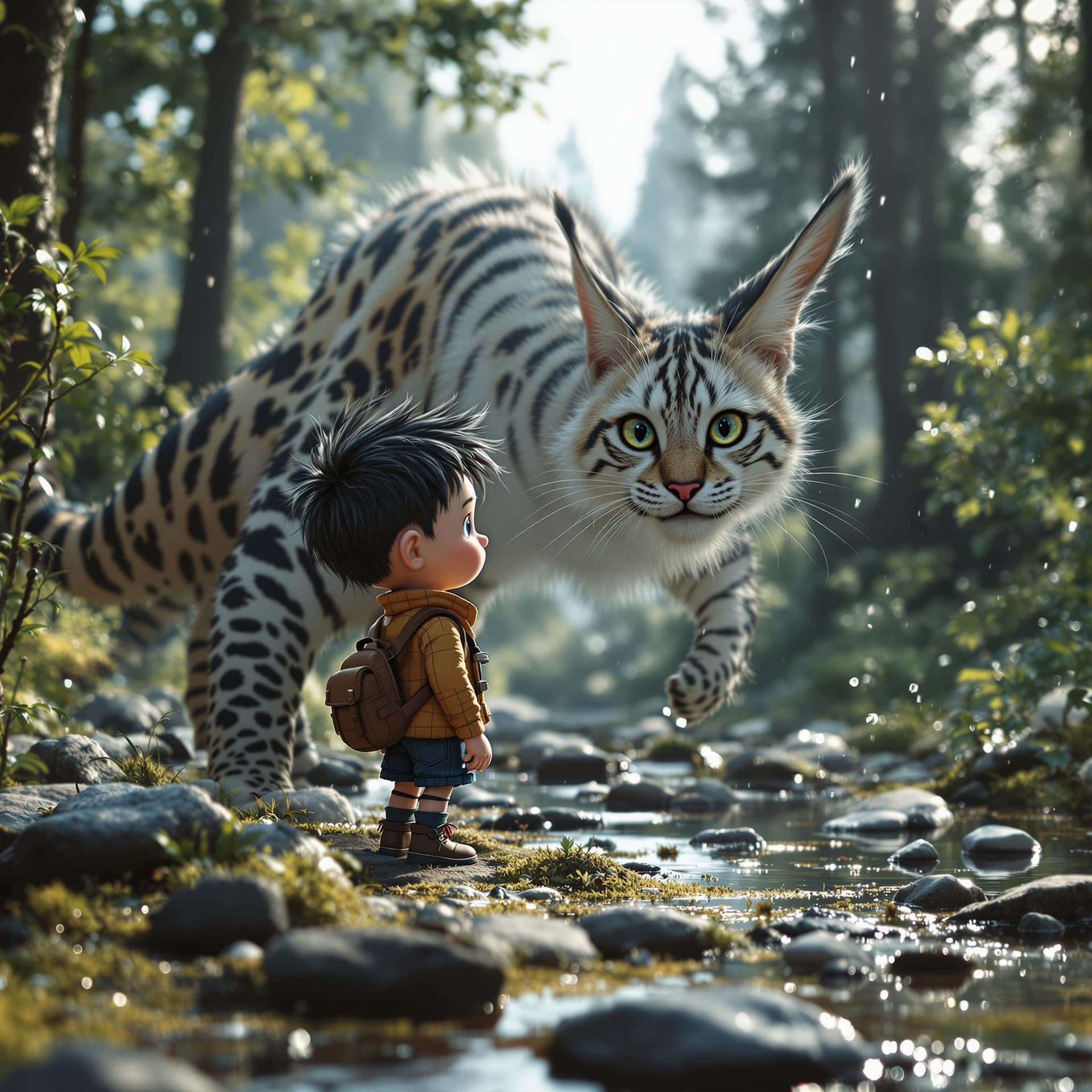 AI generated: Photo of a ultra realistic calvin and hobbes, trending on artstation, 4k, hyper realistic, focused, ...