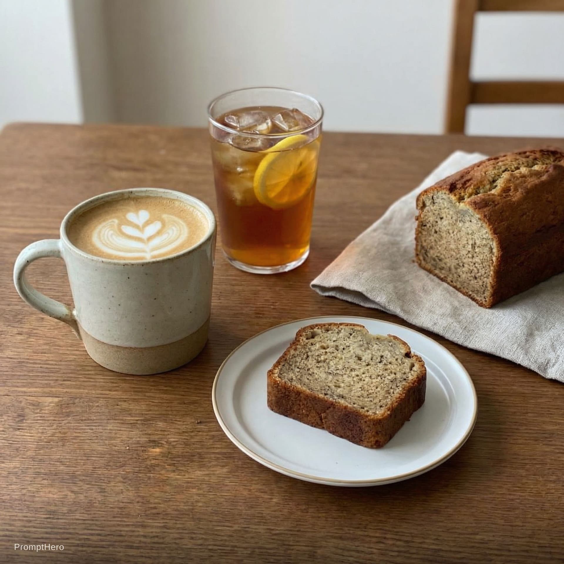 AI generated: image of a beverages to pair with banana bread