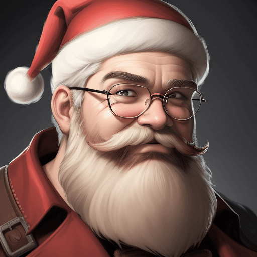 AI generated: Comic-art, man as Santa Claus, hd shot, digital portrait, beautiful,  by artgerm, beard and bushy ey...