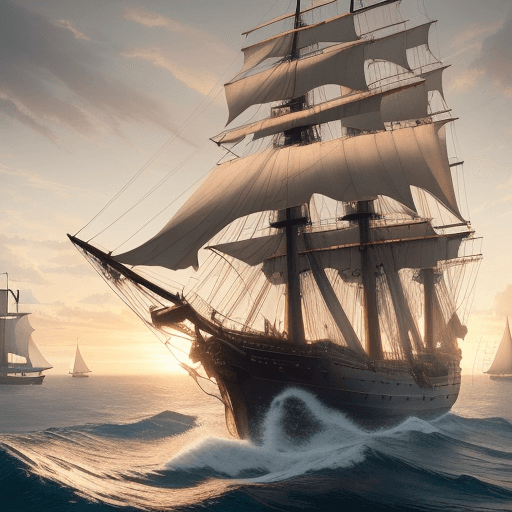 AI generated: Photo of a ultra realistic sailing ship, dramatic light, pale sunrise, cinematic lighting, battered,...
