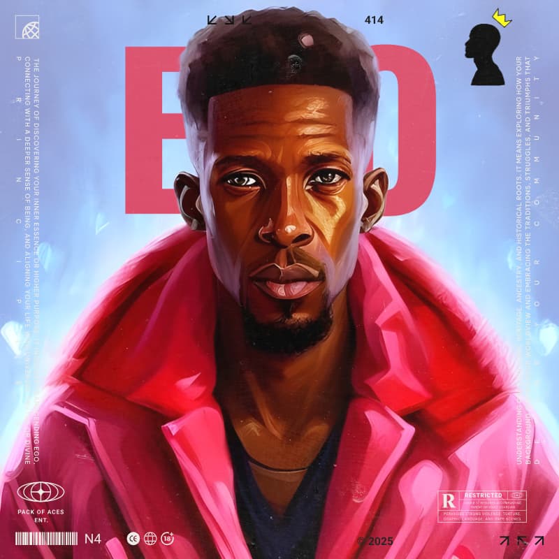 AI generated: Change the color of the jacket and font from pink to red