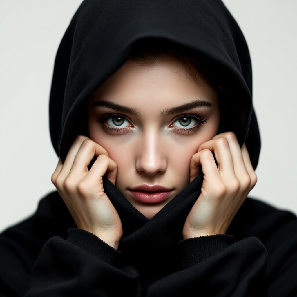 AI generated: A figure with a mask is seen removing it to reveal a beautiful and youthful human face. The face is ...