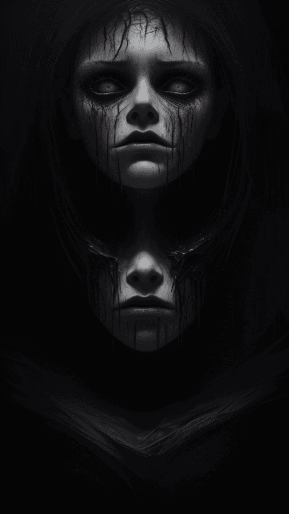 AI generated: best quality,4k,8k,highres,masterpiece:1.2,ultra-detailed,realistic:1.37,artwork,horror,dark room,my...