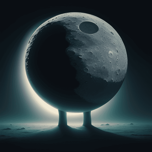 AI generated: Create a surreal depiction of the moon with a colossal eye dominating its surface