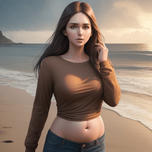 AI generated: real life photo of a hot beautiful girl, full body photoshoot, long brown hair, brown eyes, full rou...