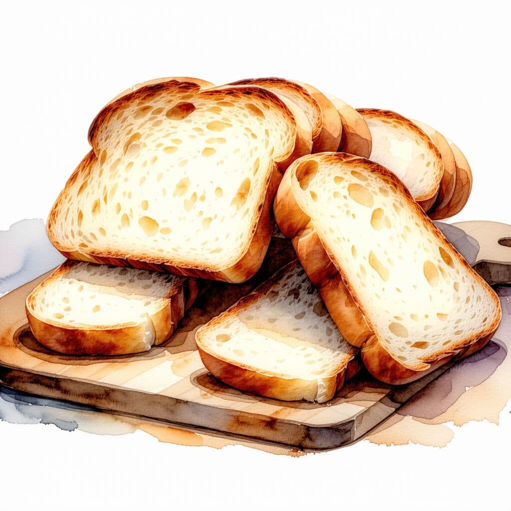 AI generated: Bread slices ilustration in watercolor