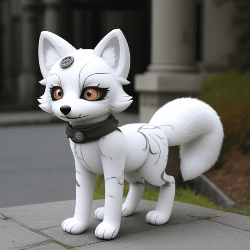 AI generated: Fursuit, Marble Fox, Outdoor, High resolution, Cute