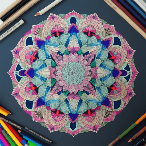 AI generated: drawing colored mandala from lines